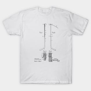 Hockey Stick Vintage Patent Hand Drawing T-Shirt